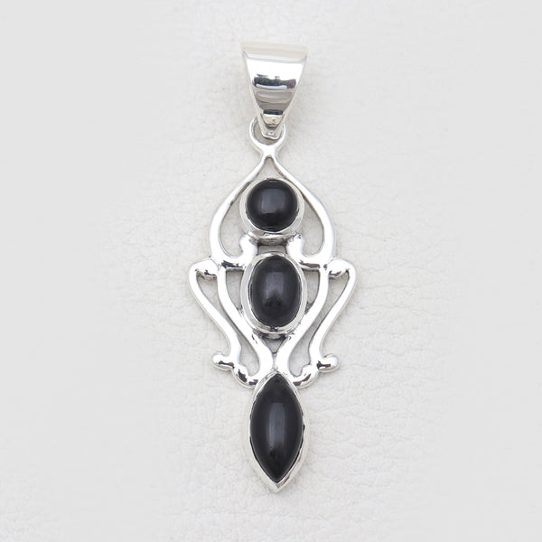 Black Onyx Silver Pendants