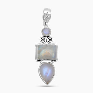 925 Sterling Silver Rainbow Moonstone Pendants