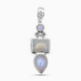 925 Sterling Silver Rainbow Moonstone Pendants