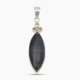 Tiger Eye & Citrine Silver Pendants