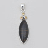 Tiger Eye & Citrine Silver Pendants