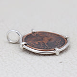 Copper Coin 925 Sterling Silver Pendant