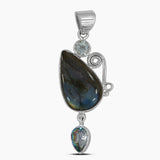Rainbow Moonstone Silver Pendants