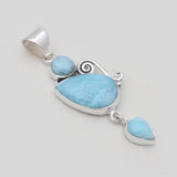 Larimar Silver Pendants
