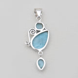 Larimar Silver Pendants