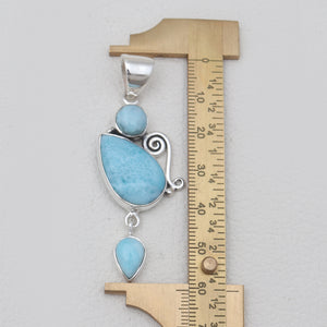 Larimar Silver Pendants