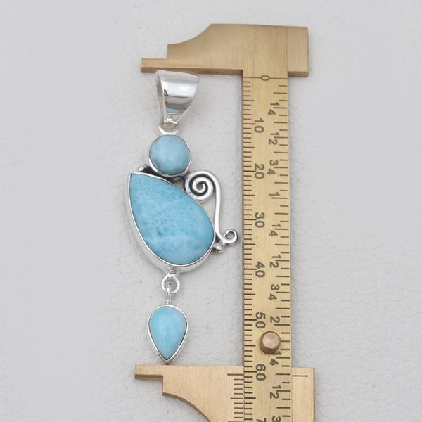 Larimar Silver Pendants