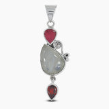 Rainbow Moonstone Silver Pendants