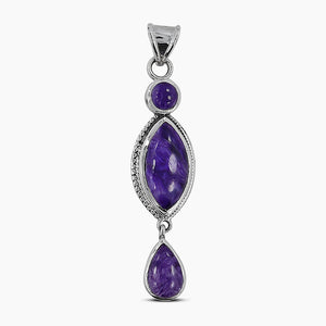 925 Sterling Silver Charoite Pendants