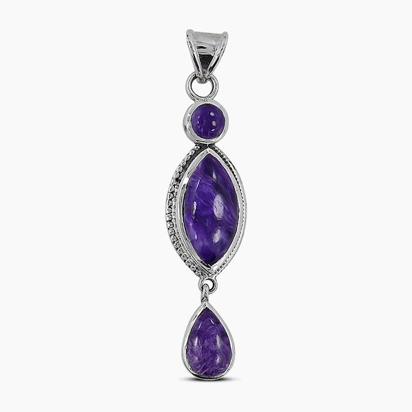 925 Sterling Silver Charoite Pendants