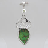 Green Copper Turquoise Silver Pendants