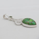 Green Copper Turquoise Silver Pendants