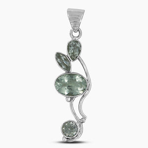 925 Silver Green Amethyst Pendants