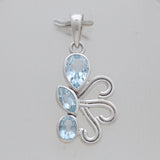 Blue Topaz Silver Pendants