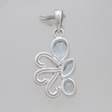 Blue Topaz Silver Pendants
