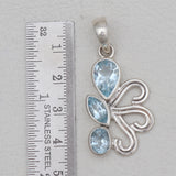 Blue Topaz Silver Pendants