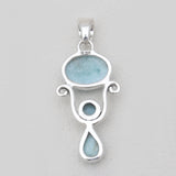 Blue Larimar Sterling Silver Pendants