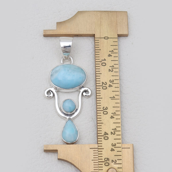 Blue Larimar Sterling Silver Pendants