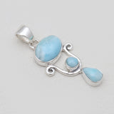 Blue Larimar Sterling Silver Pendants