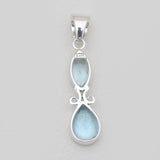 925 Sterling Silver Blue Topaz Pendants