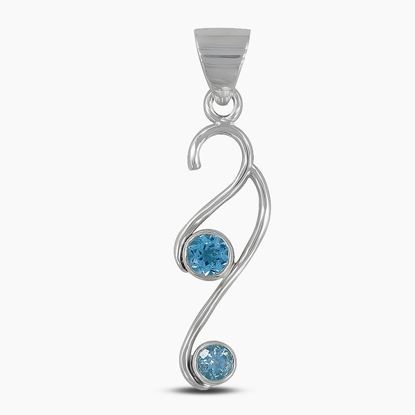 925 Sterling Silver Blue Topaz Pendants