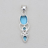 Blue Topaz Silver Designer Pendants