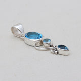 Blue Topaz Silver Designer Pendants