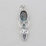 Blue Topaz Silver Designer Pendants