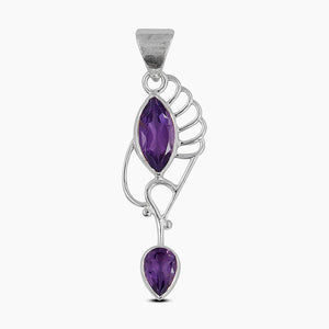 925 Sterling Silver Amethyst Pendants