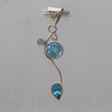 Blue Topaz Silver Pendant