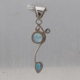 Blue Topaz Silver Pendant