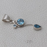 Blue Topaz Silver Pendant