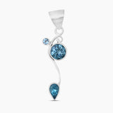 925 Silver Blue Topaz Pendants