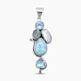 925 Sterling Silver Larimar Pendants
