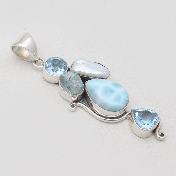 925 Sterling Silver Larimar Pendants