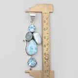 925 Sterling Silver Larimar Pendants
