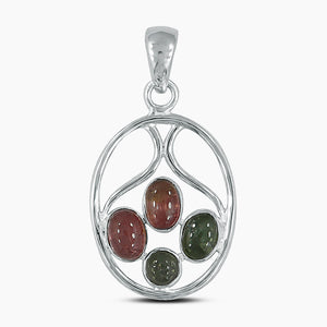 925 Silver Multi Tourmaline Pendants