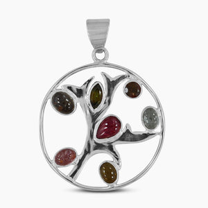925 Silver Multi Tourmaline Pendants