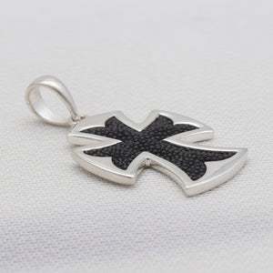 Stingray Leather Silver Cross Pendants