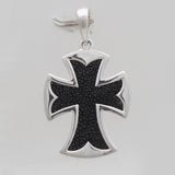 Stingray Leather Silver Cross Pendants
