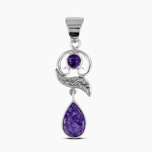 925 Sterling Silver Charoite Pendants