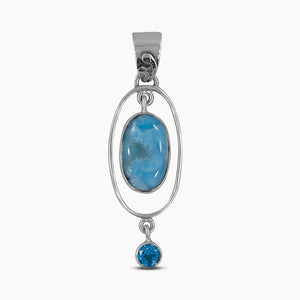 925 Silver Larimar Gemstone Pendants