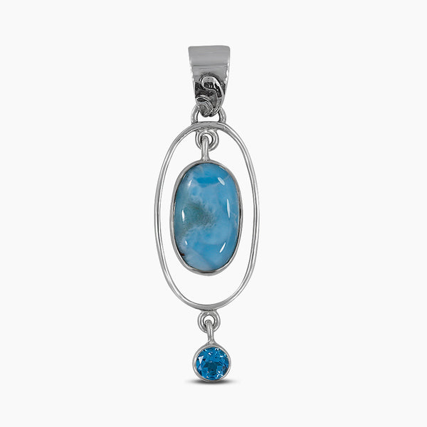 925 Silver Larimar Gemstone Pendants