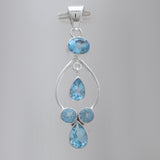 925 Sterling Silver Blue Topaz Pendants