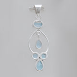 925 Sterling Silver Blue Topaz Pendants