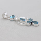 925 Sterling Silver Blue Topaz Pendants