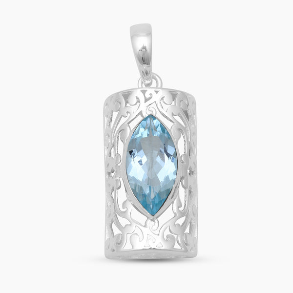 Citrine Marquise Cut Silver Pendants