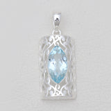 Citrine Marquise Cut Silver Pendants