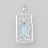 Citrine Marquise Cut Silver Pendants
