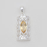 Citrine Marquise Cut Silver Pendants